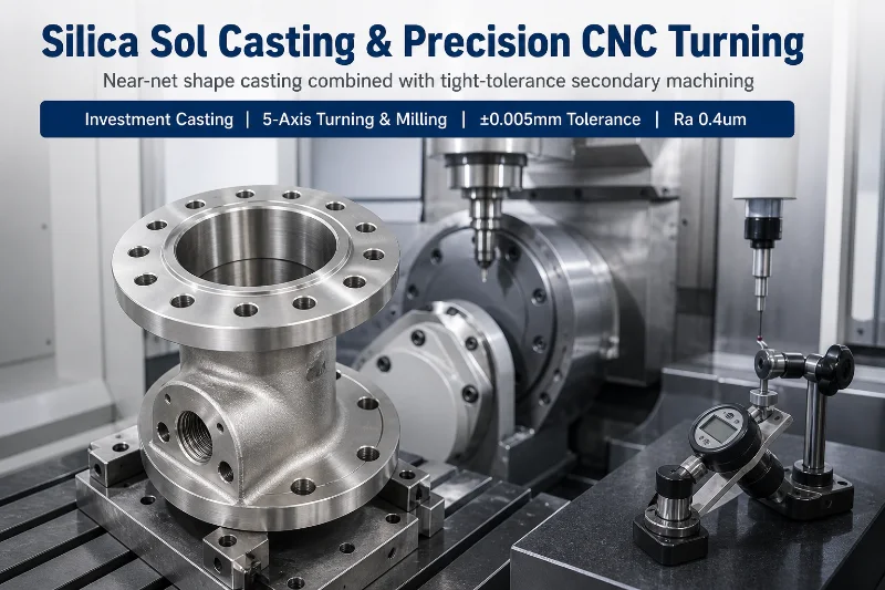 Custom stainless steel 17-4PH and SS316 cast and CNC machined high pressure flange housing