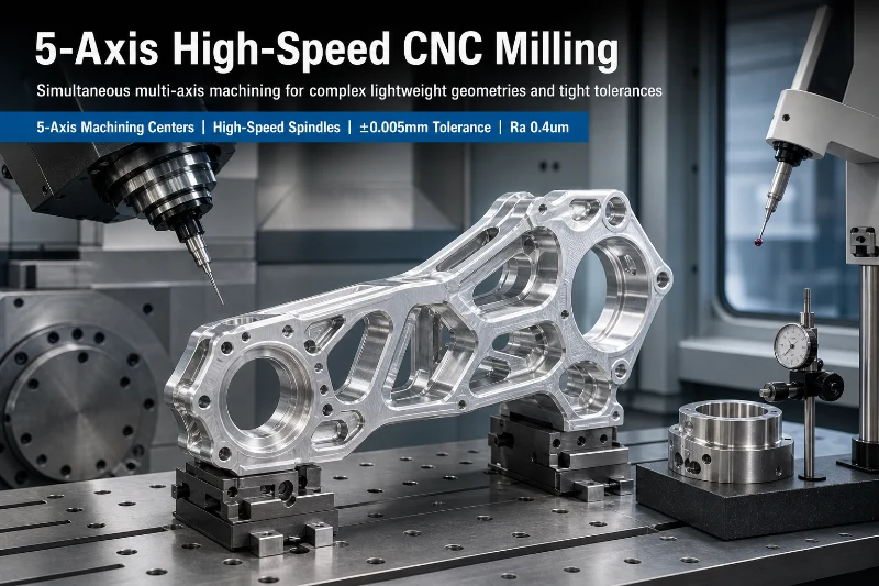 5-axis CNC machined aluminum robotics structural parts with precision milled features