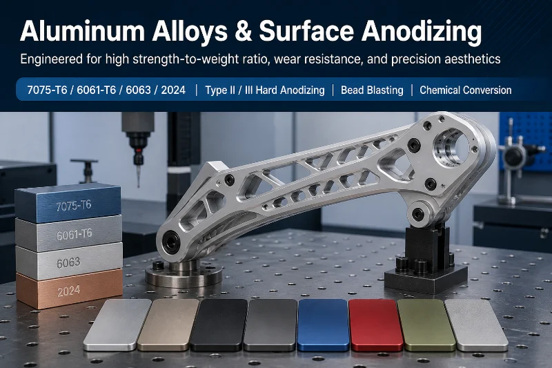 7075-T6 and 6061-T6 aluminum alloy materials for custom robotics components